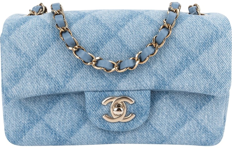 Chanel Chanel Quilted Denim Mini Rectangular Single Flap Crossbody Bag