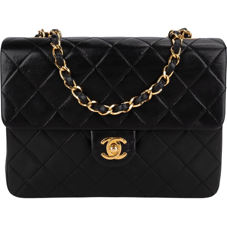 Chanel Chanel Quilted Lambskin Rectangular 24K Gold Single Flap Crossbody Bag