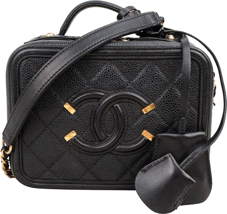 Chanel Chanel Caviar Leather Filigree Vanity Case Crossbody Bag