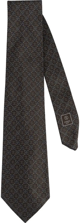 Chanel Chanel CC Emblem Check Monogram Silk Tie Krawatte