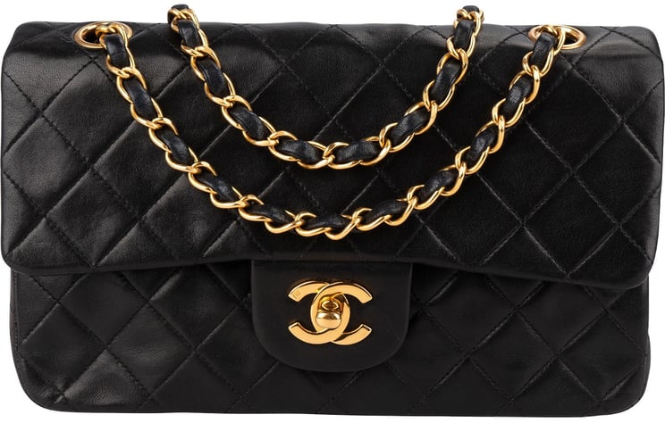 Chanel Chanel Quilted Lambskin 24K Gold Small Double Flap Crossbody Bag