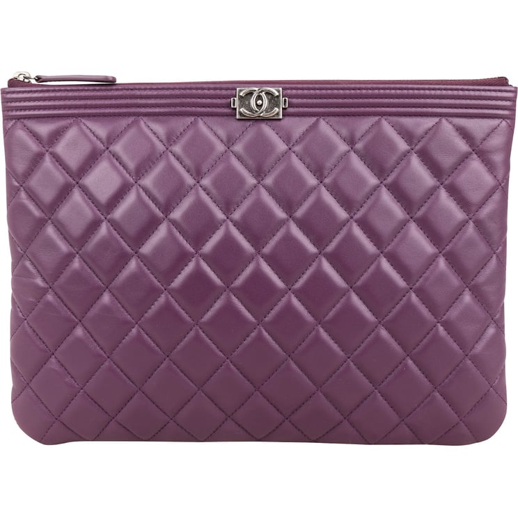 Chanel Chanel Quilted Lambskin CC Boy Clutch