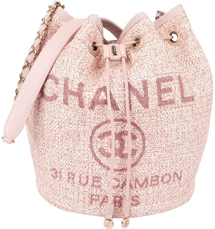 Chanel Chanel Glitter Woven Tweed 31 Rue Cambon Deauville Drawstring Bucket Shoulder Bag