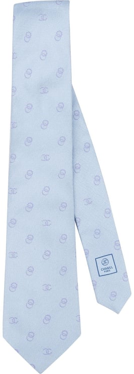 Chanel Chanel CC Emblem Pattern Silk Tie Krawatte