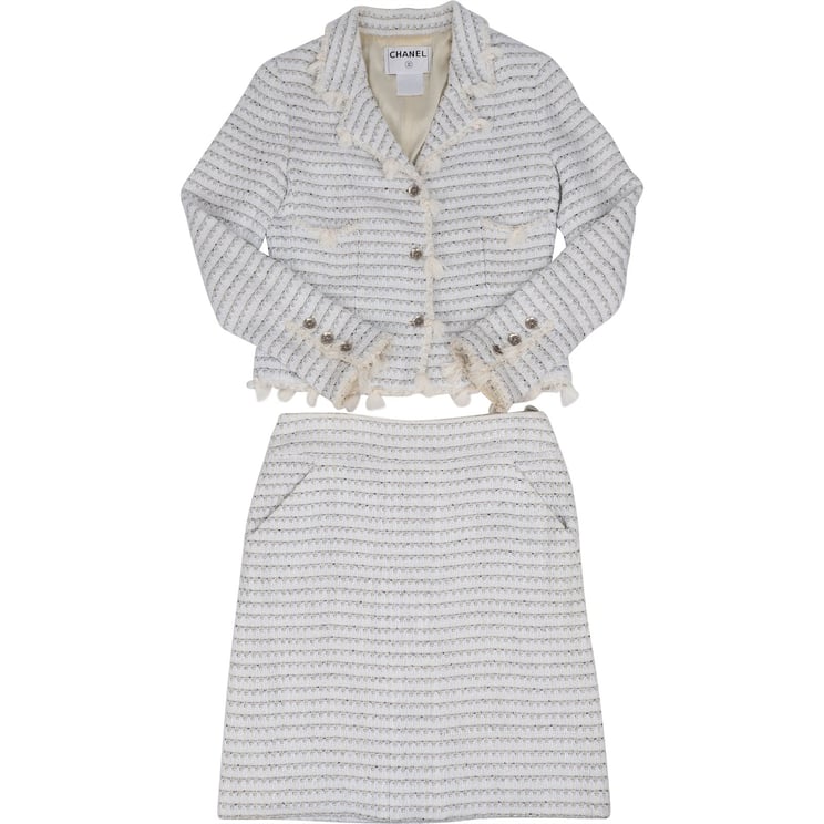Chanel Chanel Multicolor Tweed Fringe Costume Set (DE36 / FR38)