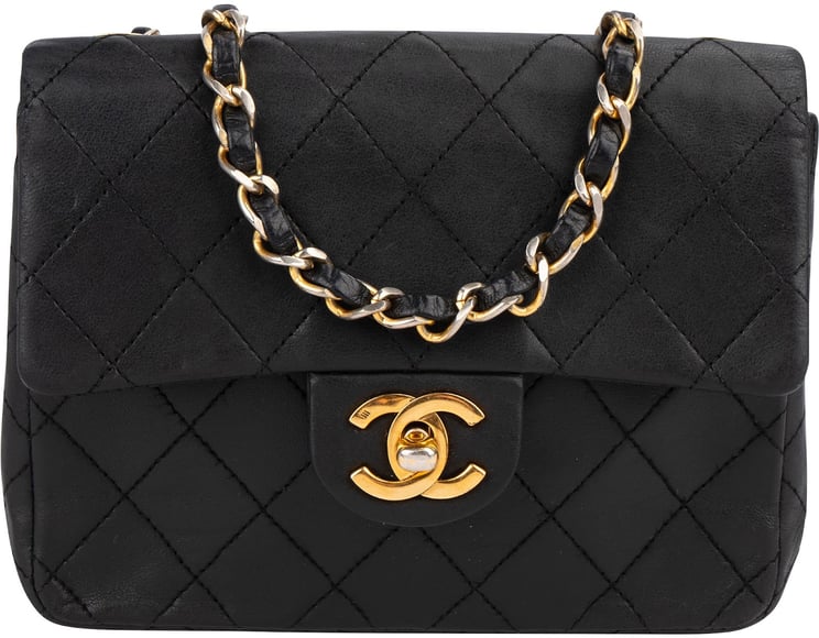 Chanel Chanel Quilted Lambskin Mini Rectangular 24K Gold Single Flap Crossbody Bag