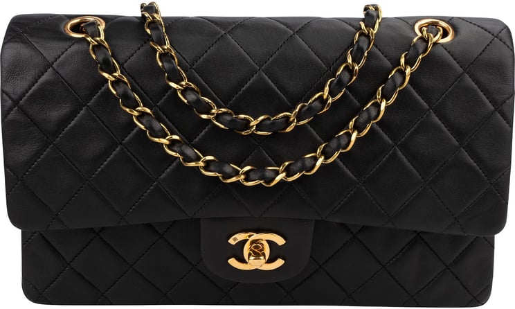 Chanel Chanel Quilted Lambskin Medium 24K Gold Double Flap Shoulder Bag