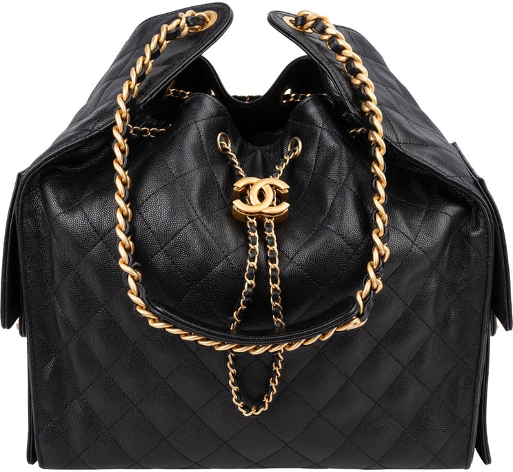 Chanel Chanel 25 Caviar Leather CC Drawstring Shoulder Bag