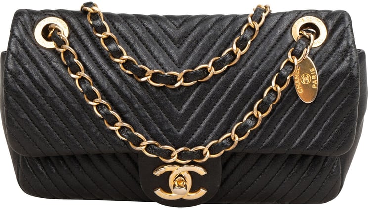 Chanel Chanel Quilted Lambskin Chevron Single Flap Crossbody Bag