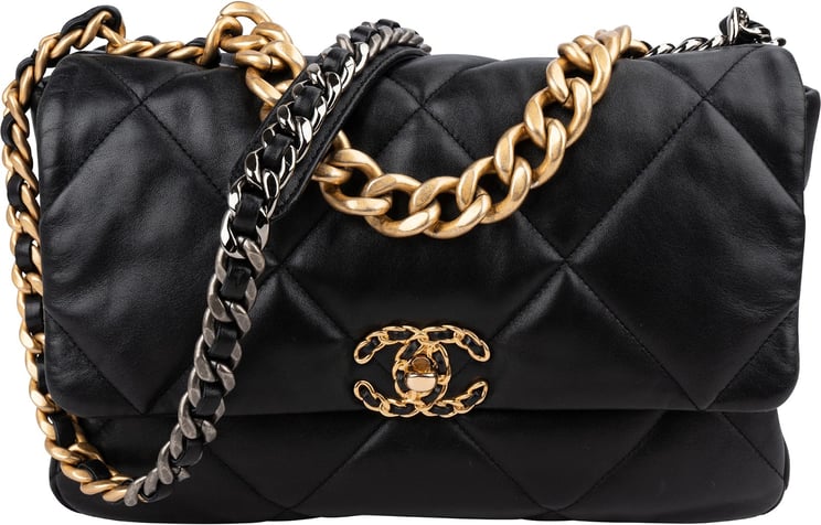Chanel Chanel 19 Quilted Lambskin Leather Jumbo Single Flap Crossbody Bag
