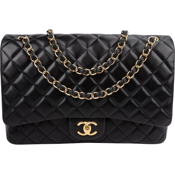 Chanel Chanel Quilted Lambskin Maxi Double Flap Crossbody Bag