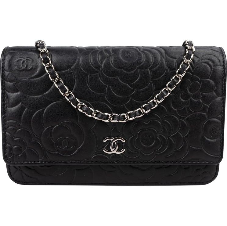 Chanel Chanel Camellia Embossed Lambskin Wallet on Chain Crossbody Bag