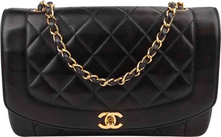 Chanel Chanel Quilted Lambskin 24K Gold Medium Diana Single Flap Crossbody Bag
