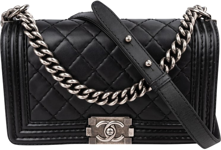 Chanel Chanel Quilted Lambskin Medium Boy Single Flap Crossbody Bag