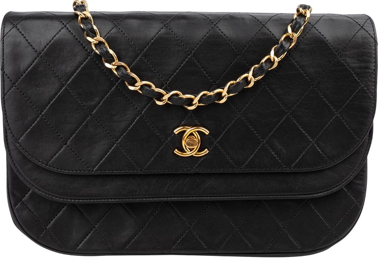 Chanel Chanel Quilted Lambskin 24K Gold Double Flap Shoulder Bag