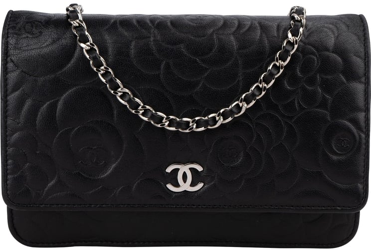 Chanel Chanel Camellia Embossed Lambskin Wallet On Chain Crossbody Bag