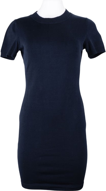 Chanel Chanel Navy Cotton Knitted Short Sleeve Dress (D38 / FR40)