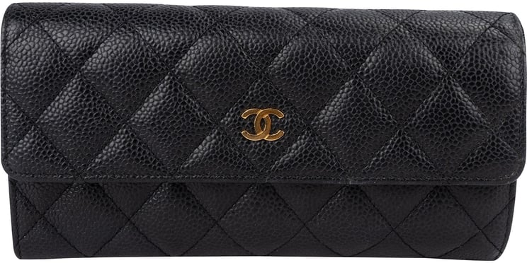 Chanel Chanel Quilted Caviar Leather CC Classic Long Flap Wallet