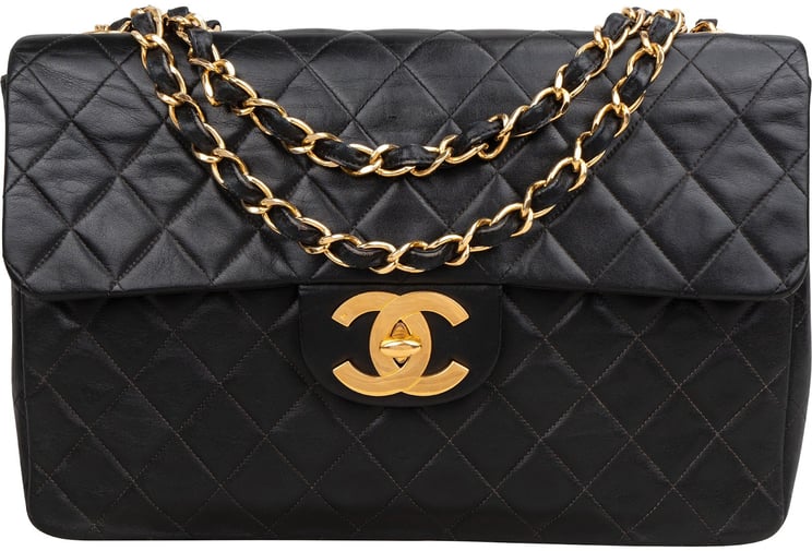 Chanel Chanel Quilted Lambskin 24K Gold Jumbo Single Flap Crossbody Bag