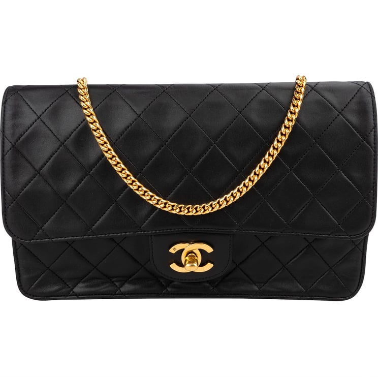 Chanel Chanel Quilted Lambskin 24K Gold Single Flap Crossbody Bag