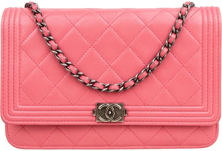 Chanel Chanel Quilted Lambskin Boy Wallet On Chain Crossbody Bag