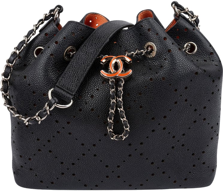 Chanel Chanel Perforated Caviar Leather Drawstring Bucket Shoulder Bag