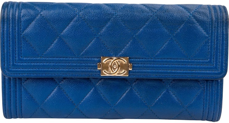 Chanel Chanel Quilted Caviar Leather Boy Flap Wallet