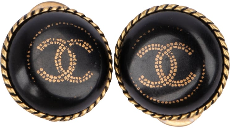 Chanel Chanel Vintage CC Emblem Round Clip-On Earrings