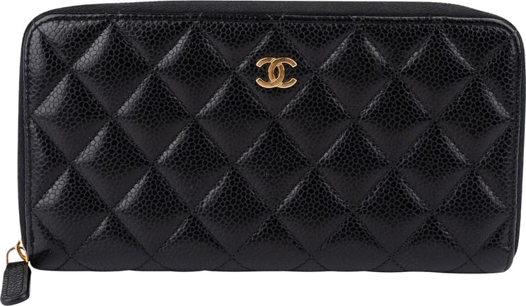 Chanel Chanel Quilted Caviar Leather CC Zippy Wallet