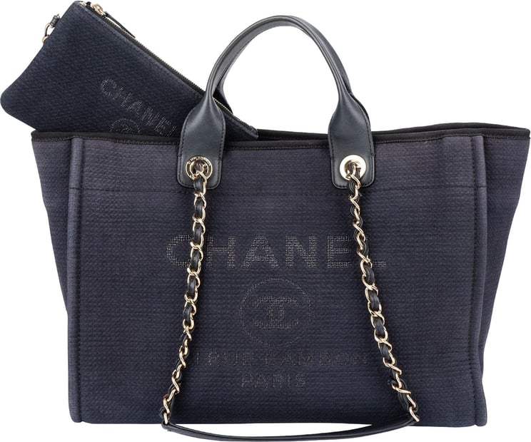 Chanel Chanel Bleu Cotton Deauville Tote Handbag