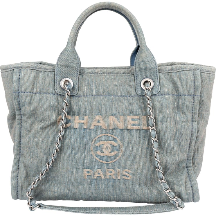 Chanel Chanel Denim Deauville Small Tote Shoulder Handbag