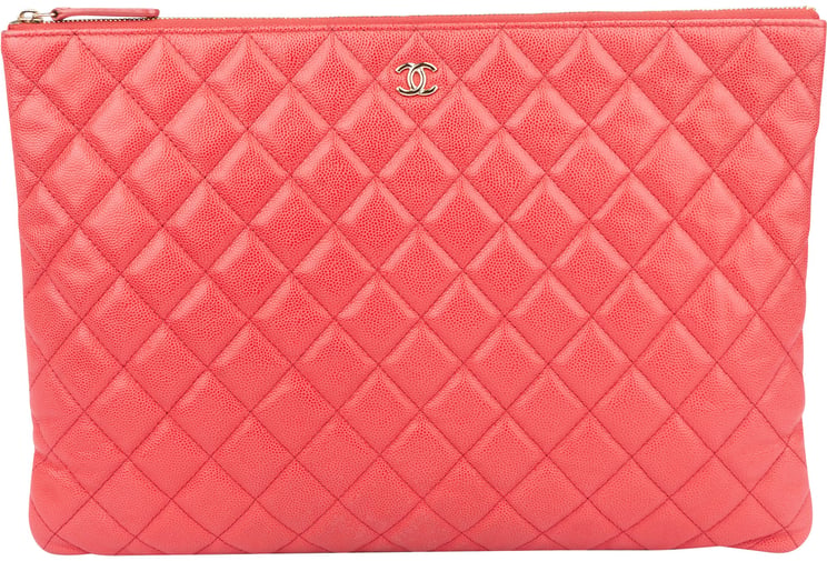 Chanel Chanel Quilted Caviar Leather CC Clutch
