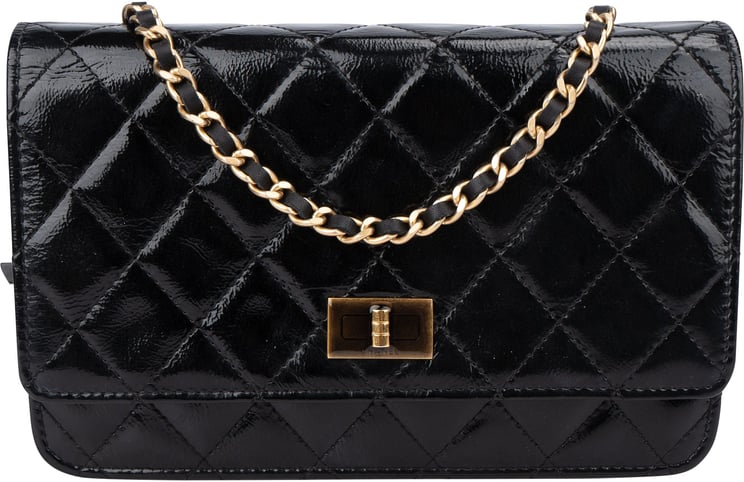 Chanel Chanel Quilted Patent Leather 2.55 Wallet On Chain Crossbody Bag