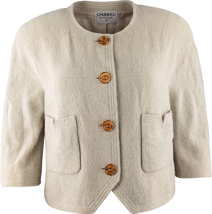 Chanel Chanel Tweed Gold Tone CC Buttons Jacket (DE40 / FR42)