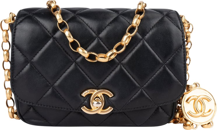 Chanel Chanel Quilted Lambskin Mini Coin Single Flap Crossbody Bag