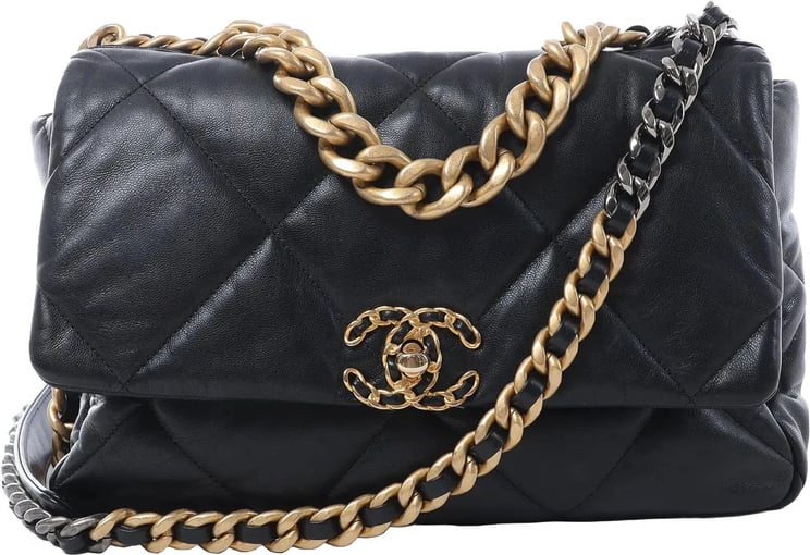 Chanel Chanel Chanel 19 Large Leather Chain Shoulder Bag in Black 30157954