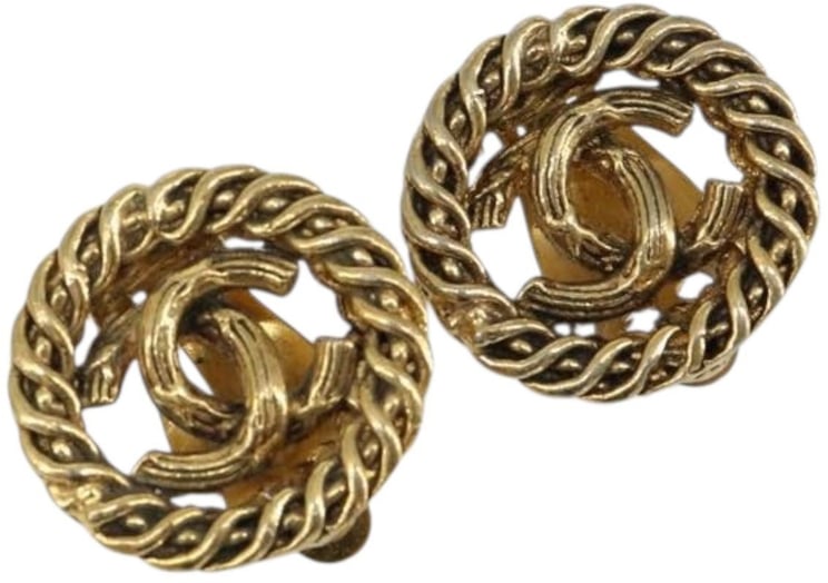 Chanel Chanel CC Round Earrings Metal