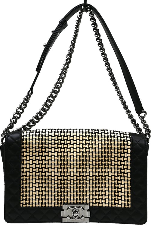 Chanel Chanel Reverso Boy Flap Woven Calfskin Old Medium