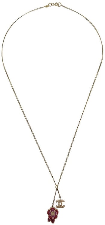 Chanel Chanel Camellia Pendant Necklace Metal with Enamel