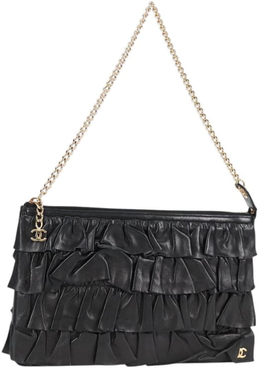 Chanel Chanel CC Chain Fringe Wristlet Clutch Quilted Leather