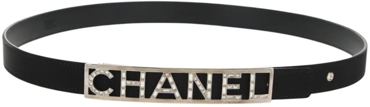 Chanel Chanel Logo Belt Leather Thin