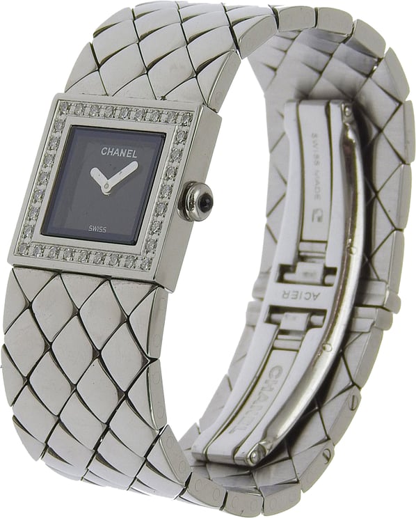 Chanel Chanel Matelasse Quartz Watch Stainless Steel with Diamond Bezel 19
