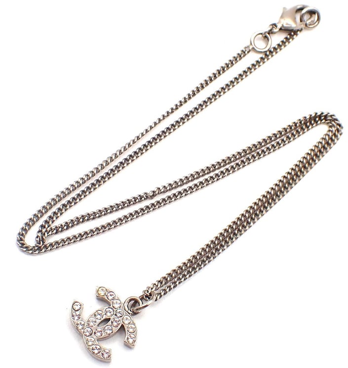 Chanel Chanel Vintage CC Logo Chain Charm Pendant silver plated