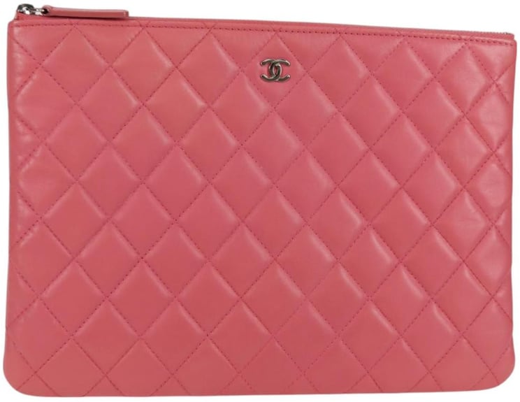 Chanel Chanel O Case Clutch Quilted Lambskin Medium