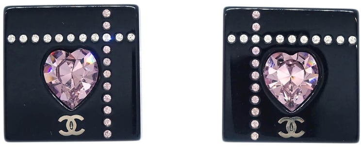 Chanel Chanel Vintage Square Clip-On Earrings Plastic
