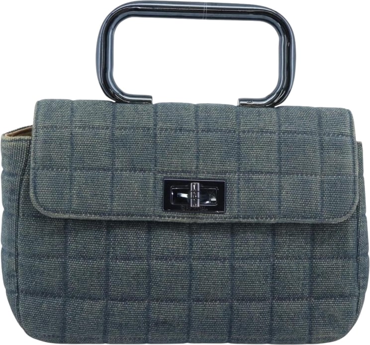 Chanel Chanel Chocolate Bar Mademoiselle Top Handle Quilted Denim Small