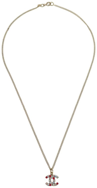 Chanel Chanel CC Pendant Necklace Multicolor Crystal Embellished Metal