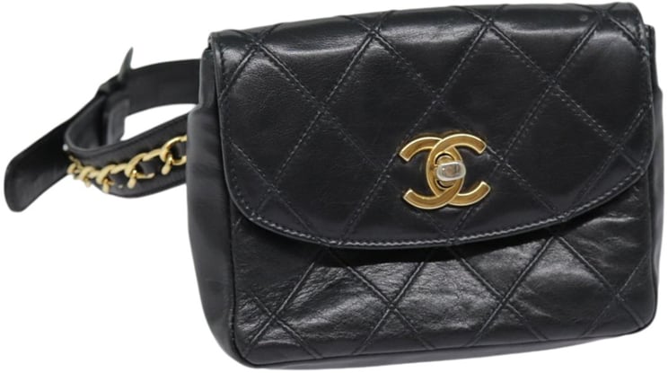 Chanel Chanel Waist Belt Bag Quilted Shiny Calfskin