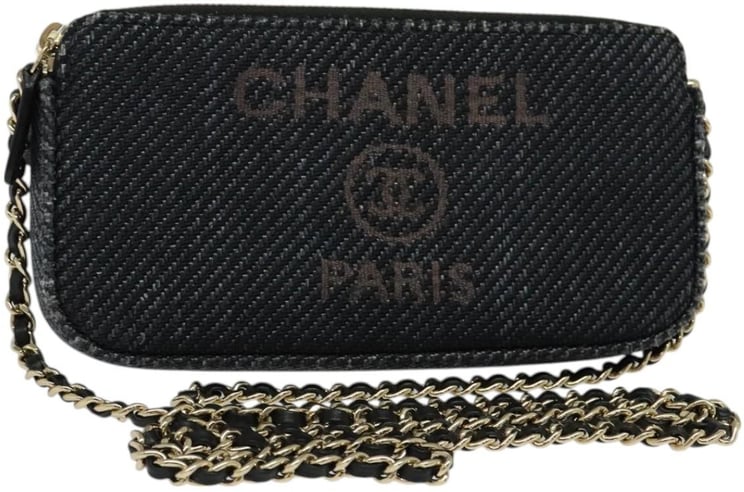 Chanel Chanel Deauville Chain wallet Raffia