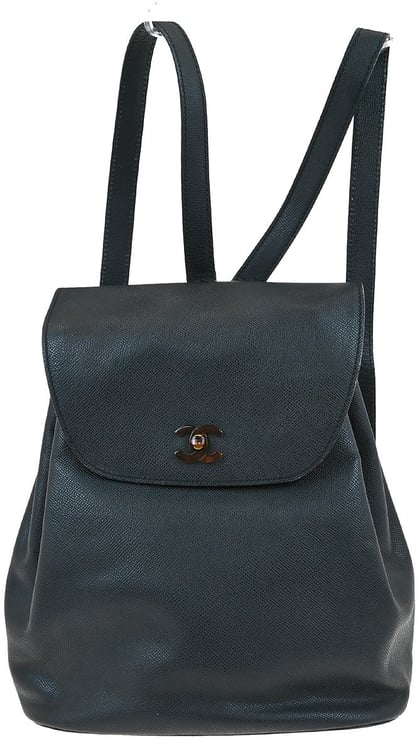 Chanel Chanel Vintage CC Resin Flap Backpack Leather Medium